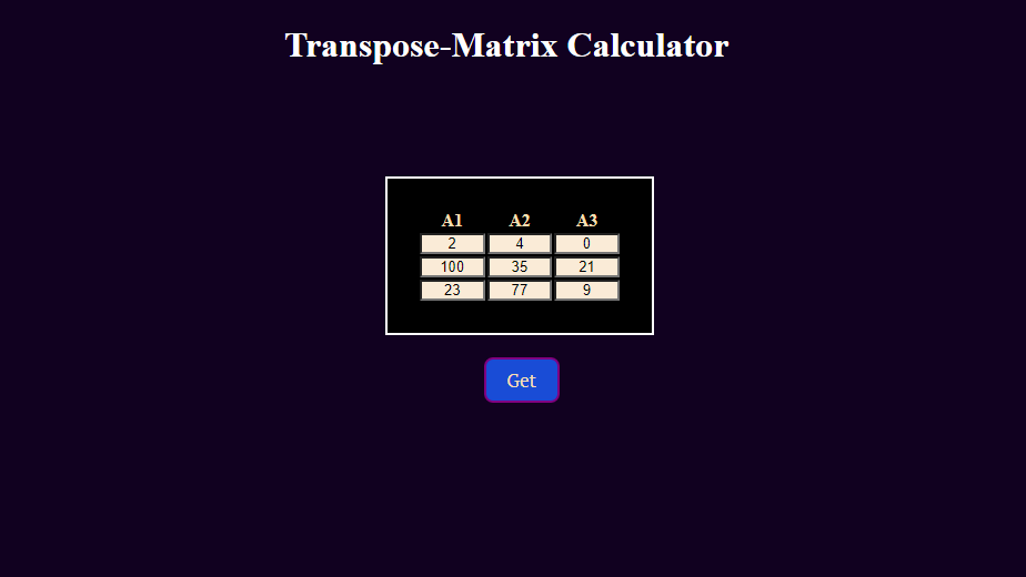 Transpose Matrix Calculator